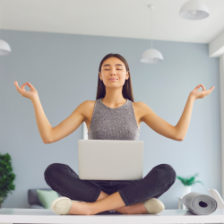 Girl enjoying working from home