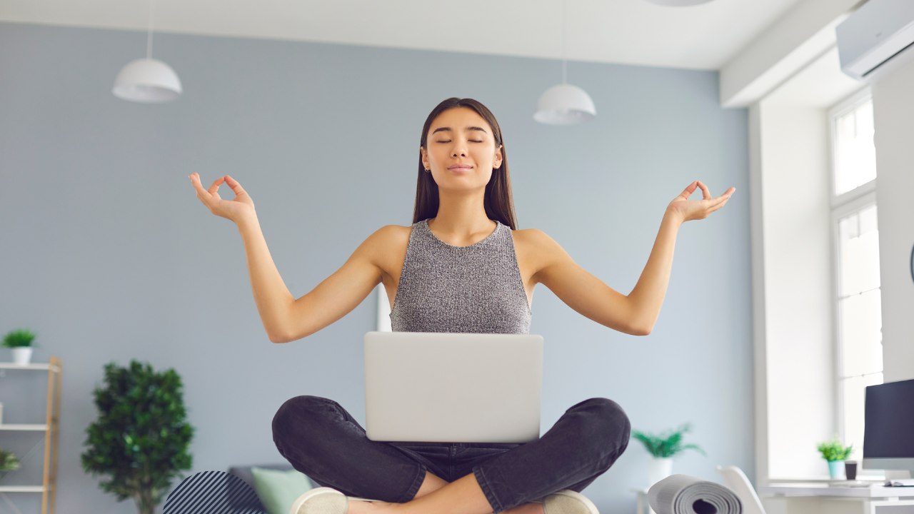 Girl doing meditation