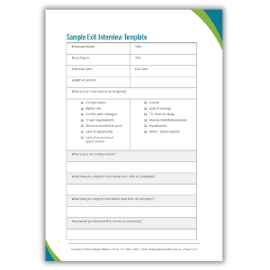 Sample Exit Interview Template